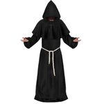 Spooktacular Creations Adult Medieval Hooded Monk Cloak Renaissance Priest Robe Halloween Costume (Extra Large)