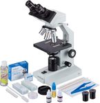 AmScope B100C-SP14-CLS-50P100S Binocular Biological Microscope 40X-2500X with Extensive Slide Preparation Kit