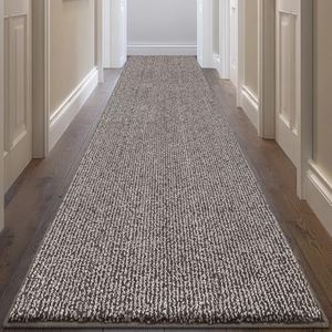 DOMUSTEX Washable Runner Rug 32" x 96" Rectangular, Non Slip Absorbent Indoor Entryway Rug for Floor, Laundry, Hallway, Bedroom (Roll Packing)