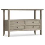 SIMPLIHOME Amherst Solid Wood 48 inch Wide Console Sofa Entryway Table in Distressed Grey with Storage, 2 Drawers and 1 Shelf, for The Living Room, Entryway and Bedroom