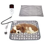 HIULLEN Pet Heating Pad, 45 * 45CM Heated Cat Bed, 9 Adjustable Temperature & Adjustable Timer, Waterproof Pet Heated Bed with Chew Resistant Cord, Electric Heated Mat for Puppy Rabbit