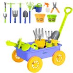 Dimple Kids Gardening Set Tools Wagon Toy 15 Pcs Kids Gardening Tools & Toddler Gardening Set-Sturdy & Durable Kids Wagon-Top Wagon for Kids, Toddler Outdoor Toys, Outdoor Toys for Toddlers 3-5 for Yd