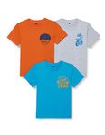 T2F Boy's Cotton Plain Regular Fit T-Shirt (BYS-TSRT-SLD-01_Combo 3 9-10 Years) (Multicolor_9-10 Years)