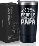 Onebttl Papa Gifts 20oz Tumbler, My Favorite People Call Me Papa Mug for Grandpa, Stainless Steel Cup with Lid and Straw, 20oz/590ml