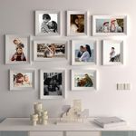 Art Street Set of 10 Allure Premium 3D Photo Frame for Living Room, Home Decoration & Office Décor, Wooden Collage Wall Picture Frame (White, 6x8, 6x10, 8x8, 8x10 Inches)