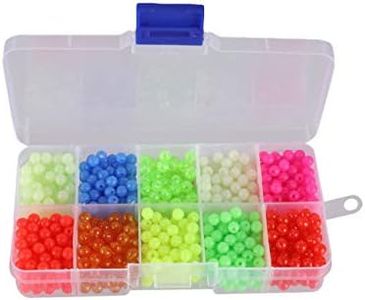 Facikono Fishing Beads Assorted Set, 1000pcs 5mm Round Float Glow Fishing Rig Beads Fishing Lure Tackle