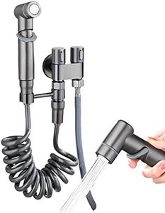 1-in-2-out Dual Control Valve, 2023 New Double Control Mini Shower, 6.5 Feet Extra Long Hose High Pressure Bathroom Faucet Kit for Bidet And Shower (Grey Dual Control Valve Set)