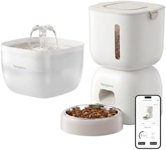 SARPAWS WiFi Automatic Cat Feeder and Water Fountain Set, App Control Timer