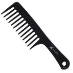 Kobe Professional Carbon Fibre Wide Tooth Comb, Compact Carbon Rake Comb, Coarse Teeth, Shatter-Proof, Anti-Static, Barbers, Salon Hairdresser Hair Care Tools For Men & Women, Super strong 24cm.