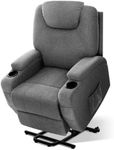 Artiss Massage Chair Grey Fabric Recliner Lounge Sofa Armchair, Home Furniture Health Personal Care, Lift Heated Electric Adjustable Backrest Footrest Rocking Nursing Feeding