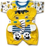 CSN FAB Unisex Baby Boy's & Baby Girl's Jumbo The Elephant Dungaree Set with T-Shirt (6-9, Yellow)