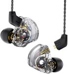 Yinyoo CCZ Melody In-Ear-Monitors Hybrid 1BA 1DD HiFi Earphone, Deep Bass Lightweight In-Ear Earphone IEM with 4N OFC Cable for Musician/Drummer/Bassist/Guitarist(Clear Black, without mic)