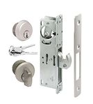 Pacific Doorware Storefront Door Mortise Lock Hook Deadbolt & Cylinder Combo, Adams Rite Cam, in Aluminum (1-1/8" Backset)