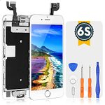 bokman for iPhone 6s White Screen Replacement Parts Full Display Assembly with Home button, Earpiece Speaker and Front Facing Camera Pre-assembled