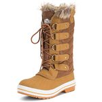 Polar Womens Snow Boot Nylon Tall Winter Snow Waterproof Warm Rain Boot - Tan/Tan - 5 - ZZCD0028