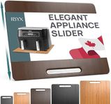 Ibyx Elegant Sliding Tray for Your Coffee Maker & Heavy Kitchen Appliances - Sturdy, Slides Easily from Under The Cabinet (Brown, Large - Wide (16" X 13"))