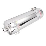 Swimming Pool Heat Exchanger, 60KW Stainless Steel Cyclic Heating Tube Shell Heat Exchanger with Built in Limiter, SPA Heater Exchanger for Hot Spring Hot Bath