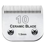 10 Blade Dog Grooming Clipper Replacement Blades Compatible with Andis/Wahl/Oster Dog Clippers,Detachable Ceramic Blade & Stainless Steel Blade,Size-10, 1/16-Inch Cut Length (64315)