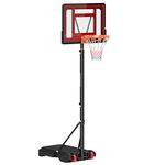 HOMCOM Portable Basketball Hoop Stand 160-210cm Adjustable Height Sturdy Rim Hoop w/Large Wheels Stable Base & Net Free Standing