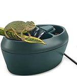 MIDOGAT 2 in 1 Reptile Water Dispenser with Treats Trough, Chameleon Water Fountain, Lizard Drinker Provided Flowing Water for Turtle Snake Spider Frog Gecko