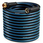 Heavy Duty Rubber Garden Hose 5/8" x 100FT, Non-Expandable Kink-Free Water Hose with Leak-Proof 3/4" Fittings for Yard Lawn and Car Wash