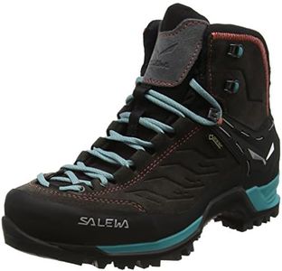 Salewa Women's Mountain Trainer Mid GTX Alpine Trekking Boot | Hiking, Alpine Climbing, Technical Approach | Gore-Tex Breathable Waterproof Protection, Vibram Sole, Durable Leather and Fabric Upper, Magnet/Viridian Green, 10