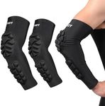 HAIYUE Padded Arm Sleeves Elbow Forearm Crashproof Pads Compression Protection Support for Football Volleyball Basketball 2 Pack
