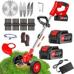 MORESOON [15 Years Warranty] -Grass Machine Lawn Set 12v Betteries Cordless Machine 5 Type Blade For Garden, 4-in-1 Lightweight Brushless Motor Weed Eater Cordless Brush Cutter S-t-r-i-ng Trimmer, for Lawn, Yard and Bush Tr-im-ming [Multi]