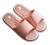 Acupressure Foot Massage Slippers Reflexology Sandals For Foot Stress Relief Massage Non-Slip Water-Proof Quick Drying Therapeutic Reflexology Sandals For Shiatsu Arch Pai(Size:7.5-8 Women,Color:Pink)