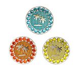 Myartte Golf Ball Markers Crystal Ball Markers Fit Magnetic Golf Hat Clips and Magnetic Divot Tools (Palm Tree-White)