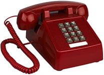 Benotek Landline Phone for Home Retro Amplified Single Line Corded Desk Telephone with Extra Loud Ringer Land Line House Phone Old Fashion Telephones for Seniors (Red), black