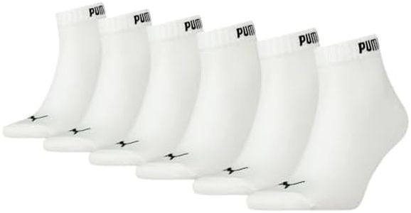 PUMA Unisex Adult's Elements Quarter Crew Socks 6P, White, US 10-12