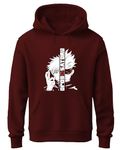 Khakey Mens Cotton Hoodies | Cotton Sweatshirt with Hood | Gojo Satoru Hoodies for Men | Anime Hoodies for Men | P14 (L, MaroonM25)