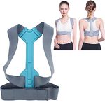 ARKZO Body Spine Posture Corrector Back Support Belt Backbone Straight Shoulder Belt for Men & Women Pain Relief Adjustable Shoulder Upper Back Brace (L [36-48 Inch])