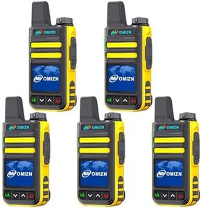 OMIZN G3 Global Walkie Talkie Unlimited Range, 4G LTE PoC Two Way Radio with AES256 for Outdoor Business Security Family,Yellow 5 Pack