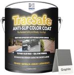 TracSafe Anti Slip Color Coat 1 Gallon, Multi Surface Non Slip Floor Coating, Indoor Outdoor Concrete, Tile, Wood, Decks, Garage, Pool, Daich Coatings (Graphite, 1 Gallon)