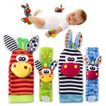 Funky Planet Sozzy Socks Baby Toys - Sensory Toys For Babies - Baby Foot Rattle - Baby Hand Foot - Baby Sensory Toys - Baby Rattle 4pcs - A Toy Developing Baby's Senses For A Newborn Baby - Soft Toy