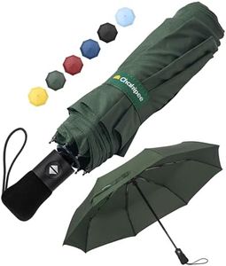 Chakipee Ombrello Pieghevole Pioggia da Viaggio Antivento - Ombrelli Portatile Verde per Uomo Automatico Apri Chiudi, Rivestimento in 210T Apertura 97 cm 8 ossa