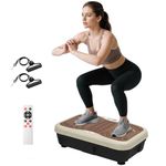 HOMCOM Vibration Plate Exercise Machine, Quiet Vibrating Plate for Weight Loss and Lymphatic Drainage with Resistance Bands, Remote Control, 99 Speed Levels