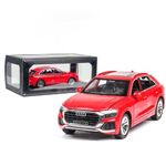 POLKA Exclusive Audi Q8 SUV Diecast Model Cars, 1:32 Scale Model Audi Car Toy, Pullback Car Toys for Kids with Openable Doors Light Music, Zinc Alloy Metal Cars (Colors as per Stock)