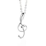 UMtrade Musical Note Necklace Womens White Gold Plated Music Enthusiast Pendant Gift