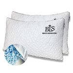 BLS Pillows - Adjustable Shredded Gel Memory Foam Pillow-CertiPUR-US® - Hypoallergenic - Soft and Conforming-Soft Bamboo Pillow Case -Bed Pillows for All Side Sleepers … (2 PK Cool Queen(Pk of 2))