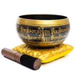Tibetan Singing Bowl Set - Easy To Play Authentic Handcrafted For Meditation Sound Chakra Yoga Healing By Himalayan Bazaar