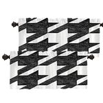 Batmerry Houndstooth Black White Valance Curtains, Plaid Abstract Fashion Geometric Window Treatment Kitchen Valances Multilayer Polyester Blackout for Living Room/Bathroom, 2 Pack 52x18 inches