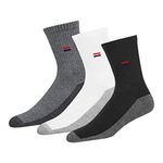 NAVYSPORT Men's Crew Length Cushion Cotton Socks (Pack of 3) (SF-HTM-3PK_Grey) Free Size