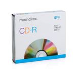 Memorex CD-R 80 Slimline Jewel Case 5 Pack