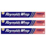 Reynolds Classic Kitchen Foil | Aluminium Foil | Tin Foil for Cooking, BBQ, Roasting | Pack of 3 Rolls, 304mm x 9.14m | Packaging May Vary