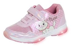 Disney Aristocats Marie Light Up Girls Trainers Kids Flashing Lights Sports Shoes Pumps Pink 11.5 UK Child