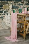 Luxurious Velvet Table Runner, 10ft Wedding Reception Decorations, 20x120inch Soft Velvet Fabric, Table Linen Overlay, Wedding Table Runners (Dusty Rose/ Blush Pink /Mauve, 20X120inch)