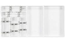 OXO Plastic Extendable Drawer Organizer, 15.5 in, White